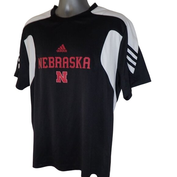 Adidas Scorch Nebraska Cornhuskers Mens L ClimaLite Performance T-Shirt - Picture 3 of 6